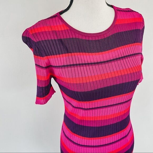 Trina Turk Striped Short Sleeve Dress - Picture 4 of 10